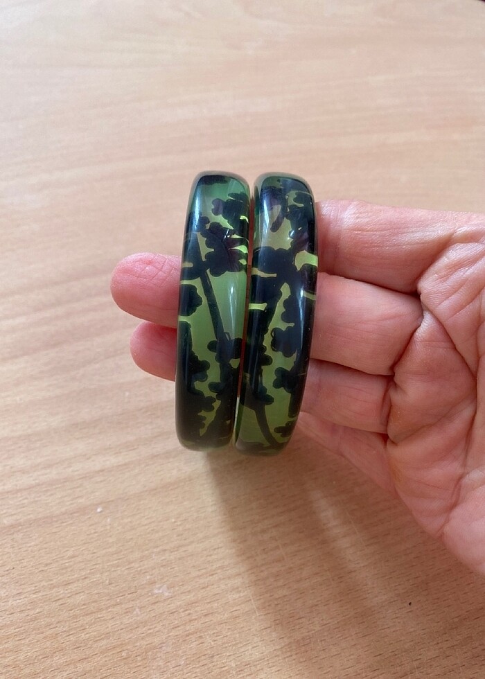 Bileklik siyah yeşil akrilik - Görsel 2