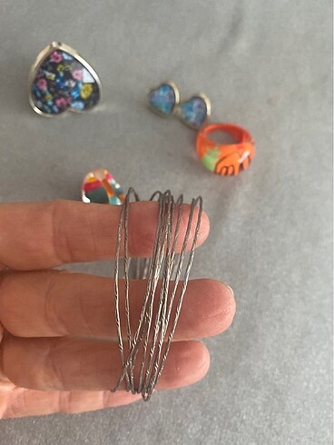 Genç kız takı yüzük küpe bilezikleri - Görsel 6