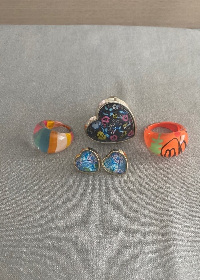 Genç kız takı yüzük küpe bilezikleri - Görsel 2