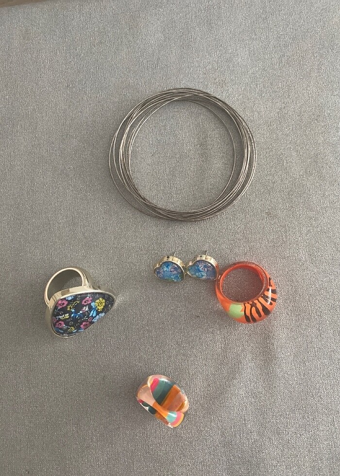 Genç kız takı yüzük küpe bilezikleri - Görsel 5