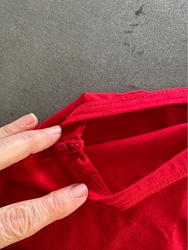 Kırmızı penye kolsuz - Görsel 5