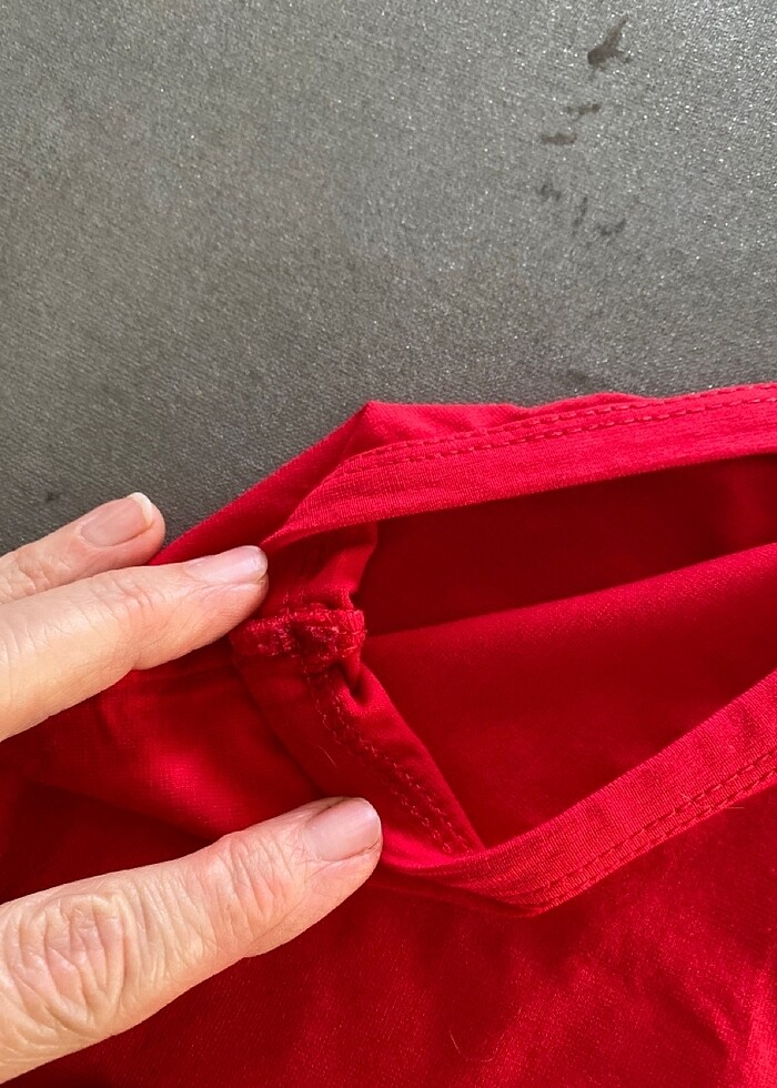 Kırmızı penye kolsuz - Görsel 5