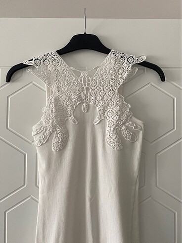 Krem kirli beyaz askılı bluz - Görsel 4