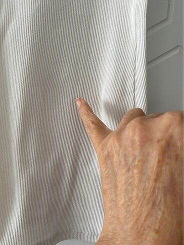 Krem kirli beyaz askılı bluz - Görsel 3