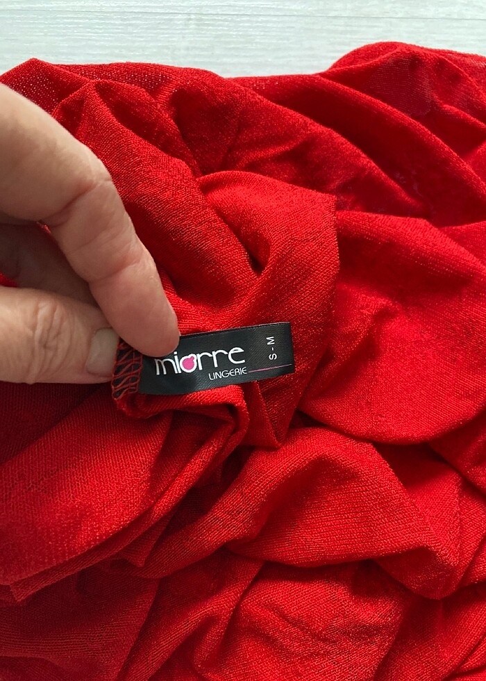 Kırmızı fantastik gecelik - Görsel 5