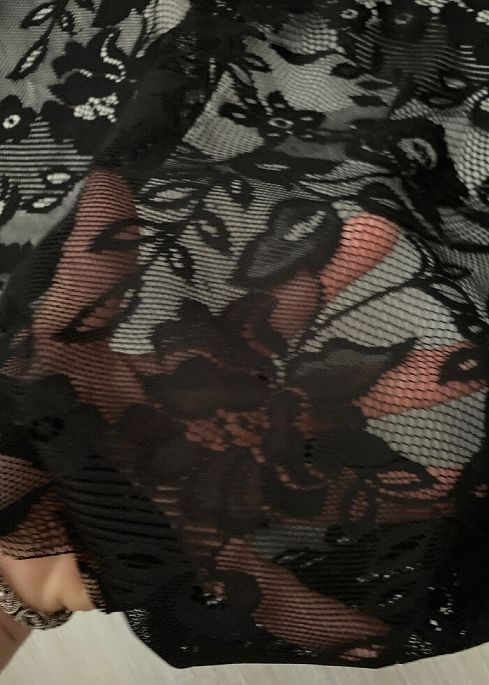 Siyah dantel kumaş - Görsel 3