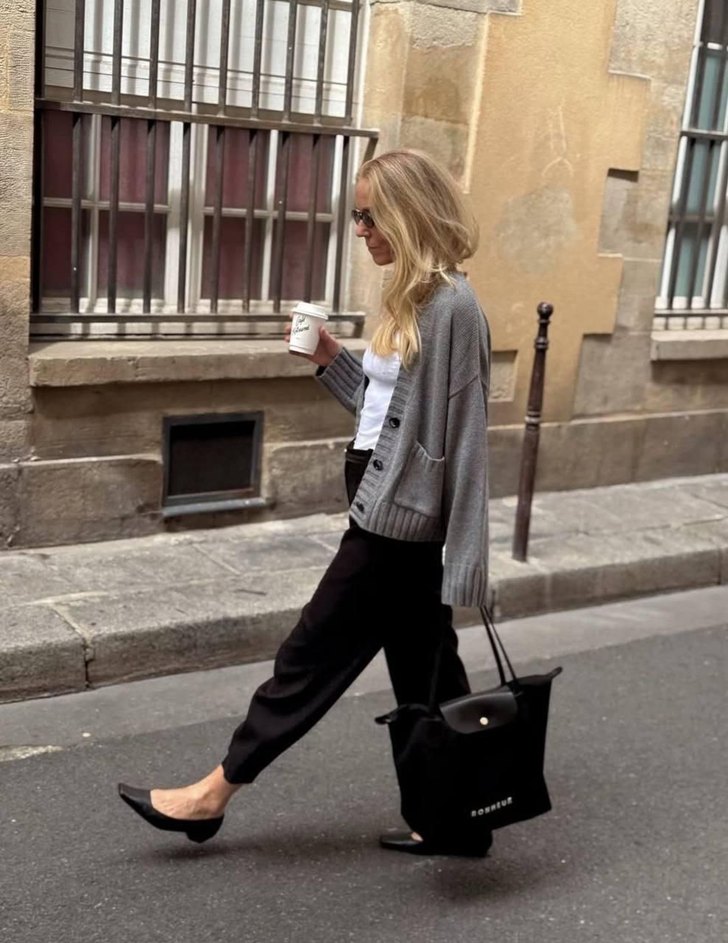 Gri Deri Kadın Günlük Tote Çanta - Görsel 2