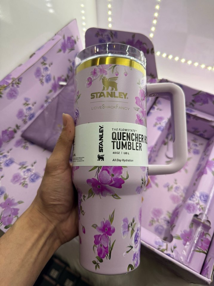 Stanley Mor Çiçek Desenli Termos Matara - Görsel 2