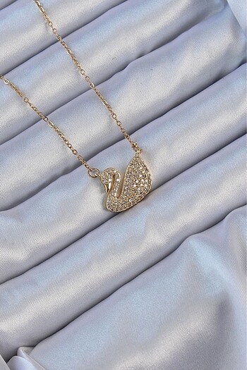 Accessorize Kuğu kolye gold siver