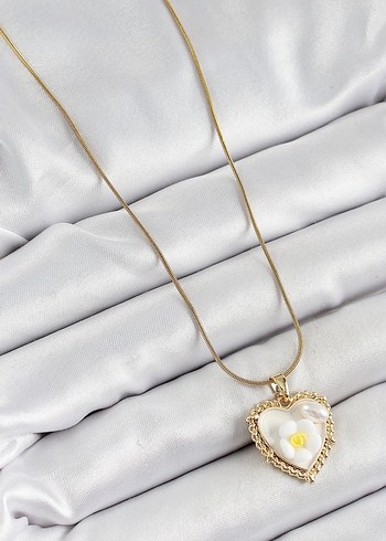 Accessorize Altın Renkli Kalp Figürlü Boncuklu Kolye