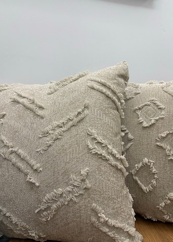 Nakışlı Bohem Tarzı Bej Kırlent Kılıfı - Görsel 2