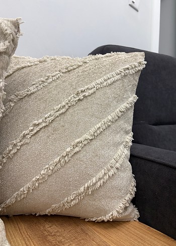 Nakışlı Bohem Tarzı Bej Kırlent Kılıfı - Görsel 4