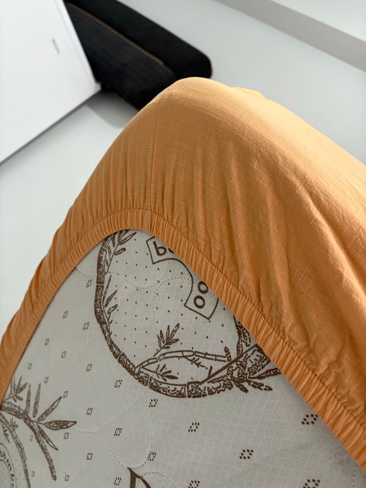 Somon renk Düz Lastikli Çarşaf - Görsel 4