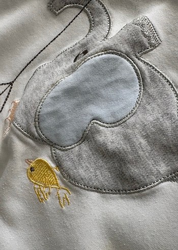 Nakışlı Beyaz ve Gri Çocuk Battaniyesi - Görsel 5