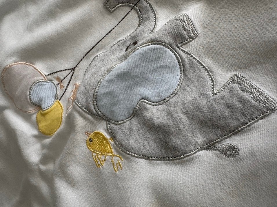 Nakışlı Beyaz ve Gri Çocuk Battaniyesi - Görsel 5