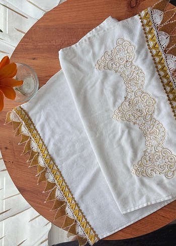 İğne oyası Beyaz Bohem Havlu - Görsel 3