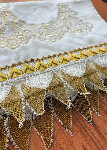 İğne oyası Beyaz Bohem Havlu - Görsel 5