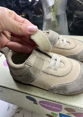 Bej Erkek Bebek zara Ayakkabısı Velcro - Görsel 6