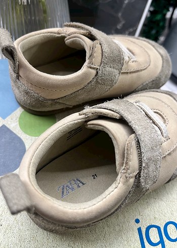 Bej Erkek Bebek zara Ayakkabısı Velcro - Görsel 4