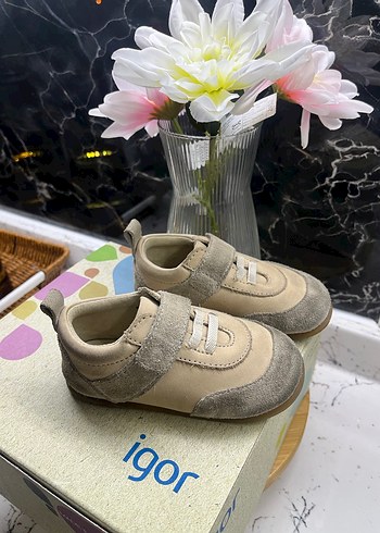 Bej Erkek Bebek zara Ayakkabısı Velcro - Görsel 2