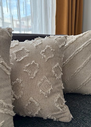 Nakışlı Bohem Bej Dekoratif Yastık - Görsel 12