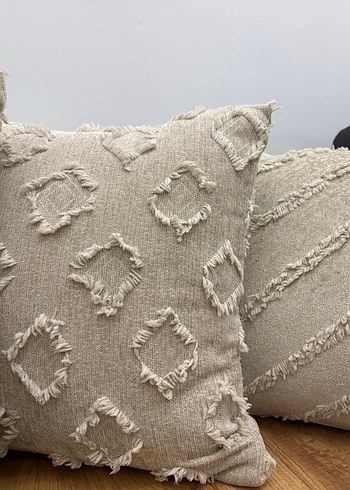Nakışlı Bohem Bej Dekoratif Yastık - Görsel 7
