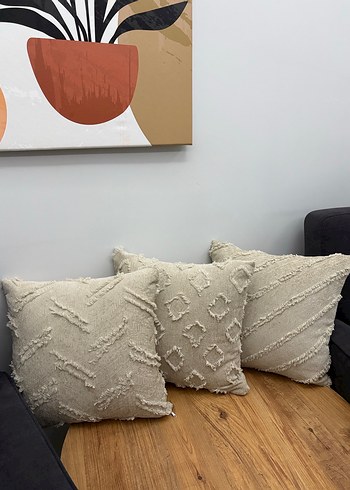 Nakışlı Bohem Bej Dekoratif Yastık - Görsel 2