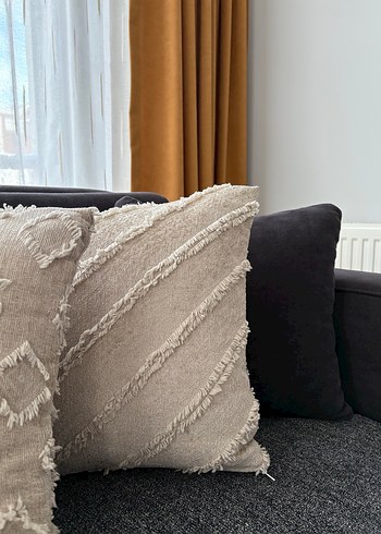 Nakışlı Bohem Bej Dekoratif Yastık - Görsel 11