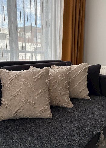 Nakışlı Bohem Bej Dekoratif Yastık - Görsel 6