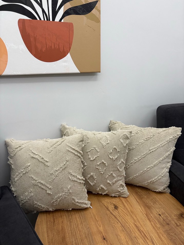 Nakışlı Bohem Bej Dekoratif Yastık - Görsel 2