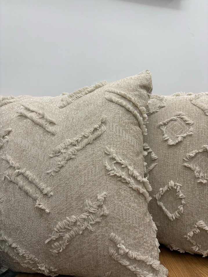 Nakışlı Bohem Bej Dekoratif Yastık - Görsel 4