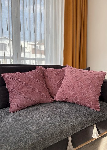 Gülkurusu Nakışlı Bohem Dekoratif Yastık - Görsel 8