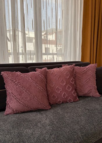 Gülkurusu Nakışlı Bohem Dekoratif Yastık - Görsel 9