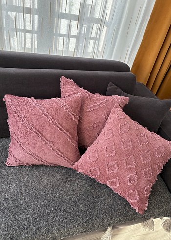 Gülkurusu Nakışlı Bohem Dekoratif Yastık - Görsel 5