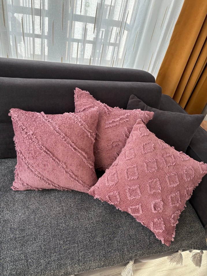 Gülkurusu Nakışlı Bohem Dekoratif Yastık - Görsel 5