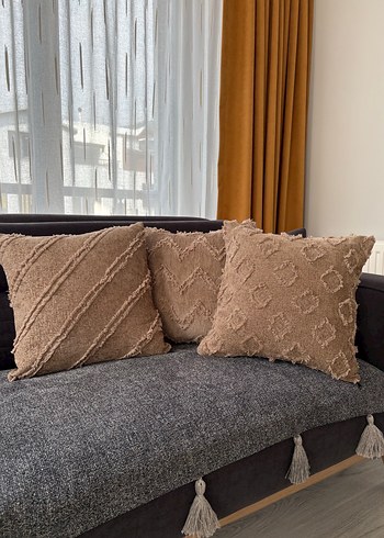 Yağ rengi Bohem Nakışlı Dekoratif Yastık - Görsel 4