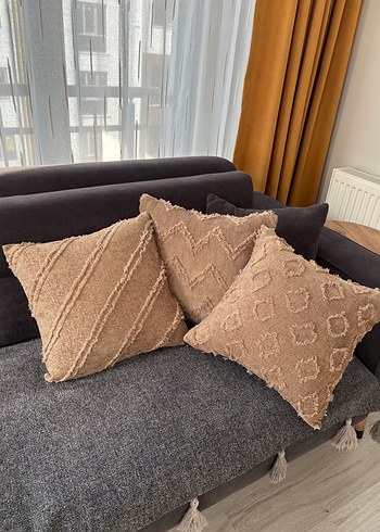 Yağ rengi Bohem Nakışlı Dekoratif Yastık - Görsel 5