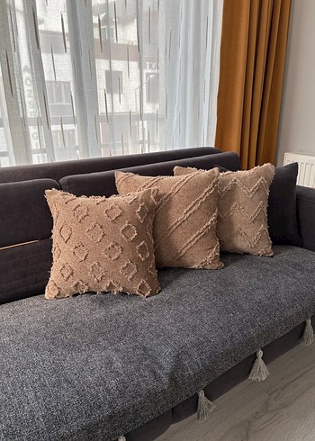 Yağ rengi Bohem Nakışlı Dekoratif Yastık - Görsel 10