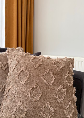 Yağ rengi Bohem Nakışlı Dekoratif Yastık - Görsel 8