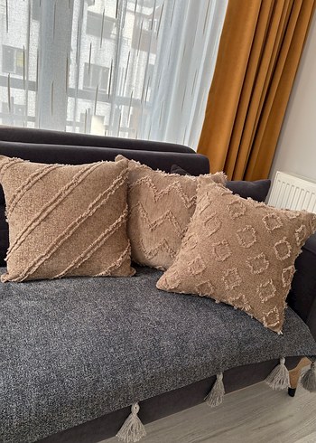 Yağ rengi Bohem Nakışlı Dekoratif Yastık - Görsel 9