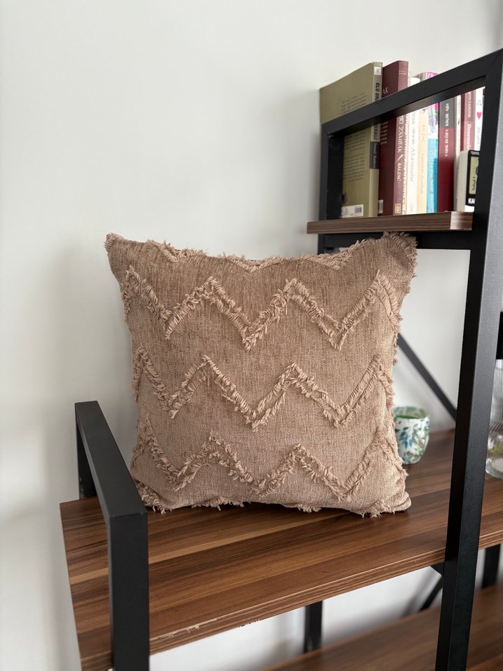 Yağ rengi Bohem Nakışlı Dekoratif Yastık - Görsel 3