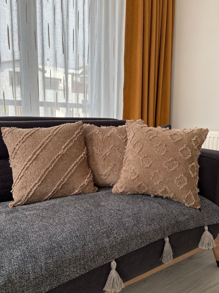 Yağ rengi Bohem Nakışlı Dekoratif Yastık - Görsel 4