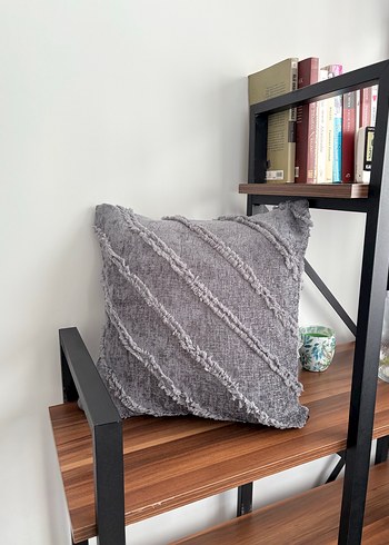 Gri Nakışlı Bohem Dekoratif Yastık - Görsel 10