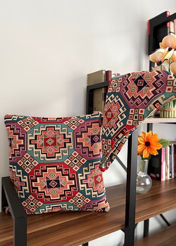 2 adet Etnik Desenli Çok Renkli Kırlent Kılıfı - Görsel 8