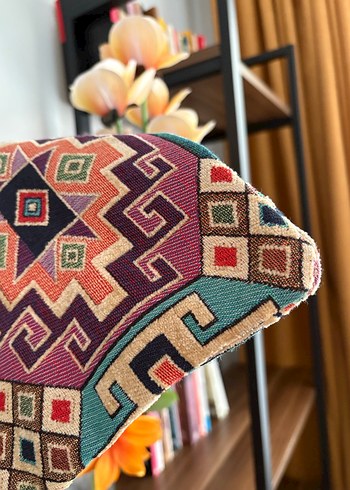 2 adet Etnik Desenli Çok Renkli Kırlent Kılıfı - Görsel 5