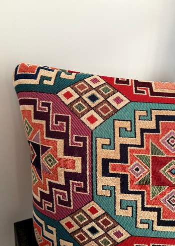 2 adet Etnik Desenli Çok Renkli Kırlent Kılıfı - Görsel 6