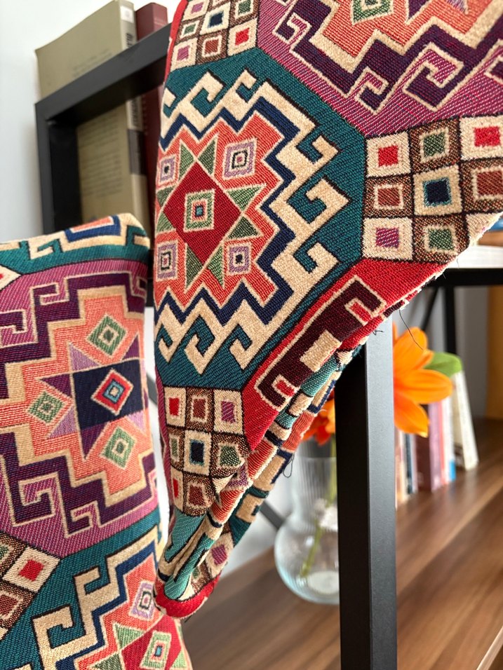 2 adet Etnik Desenli Çok Renkli Kırlent Kılıfı - Görsel 4