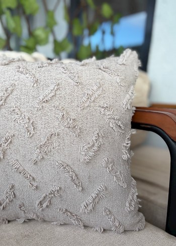 Taş rengi Nakışlı Bohem Dekoratif Yastık - Görsel 8