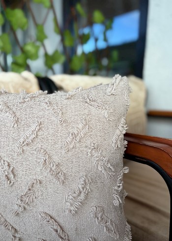 Taş rengi Nakışlı Bohem Dekoratif Yastık - Görsel 5
