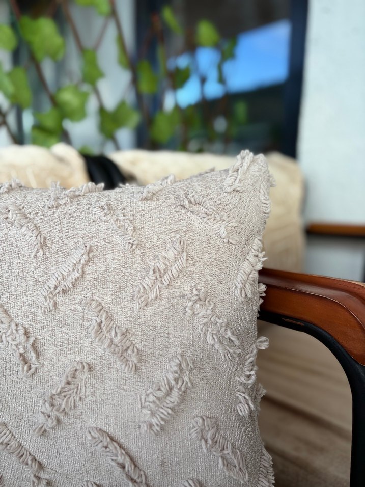 Taş rengi Nakışlı Bohem Dekoratif Yastık - Görsel 5